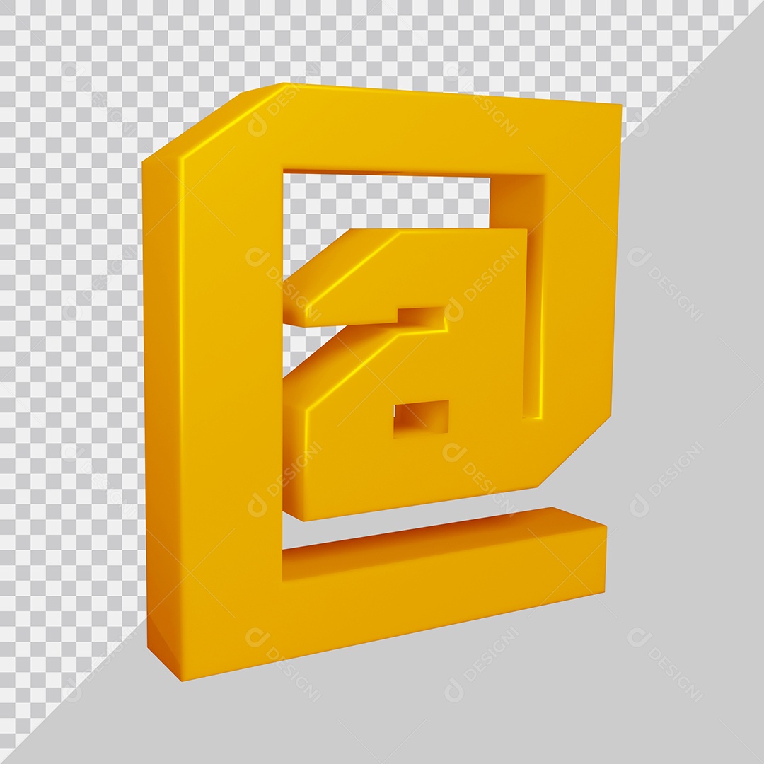 Elemento 3D Para Composição Símbolo Arroba Dourado PSD