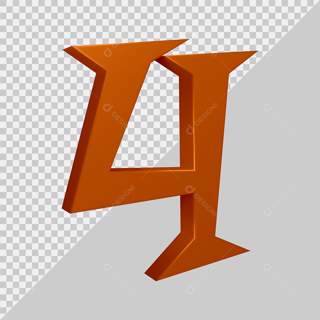 Elemento 3D Para Composição Número 4 Marrom PSD