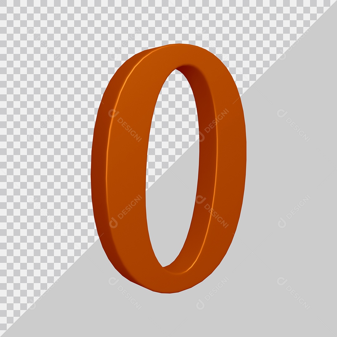 Elemento 3D Para Composição Número 0 Marrom PSD