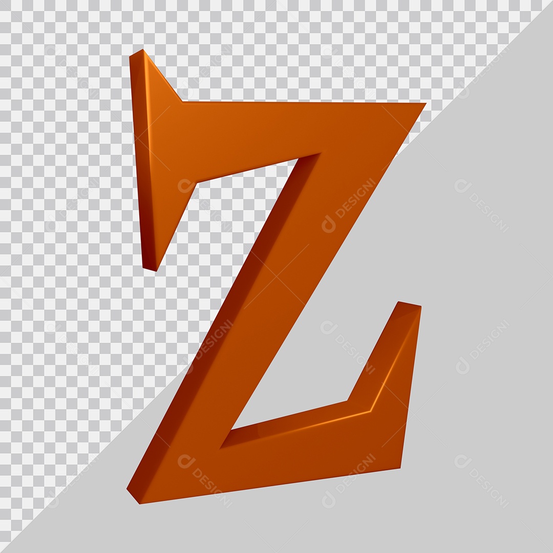 Elemento 3D Para Composição Letra Z Marrom PSD