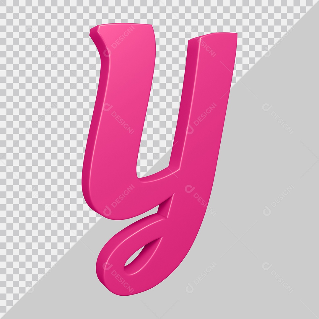 Elemento 3D Para Composição Letra Y Rosa PSD