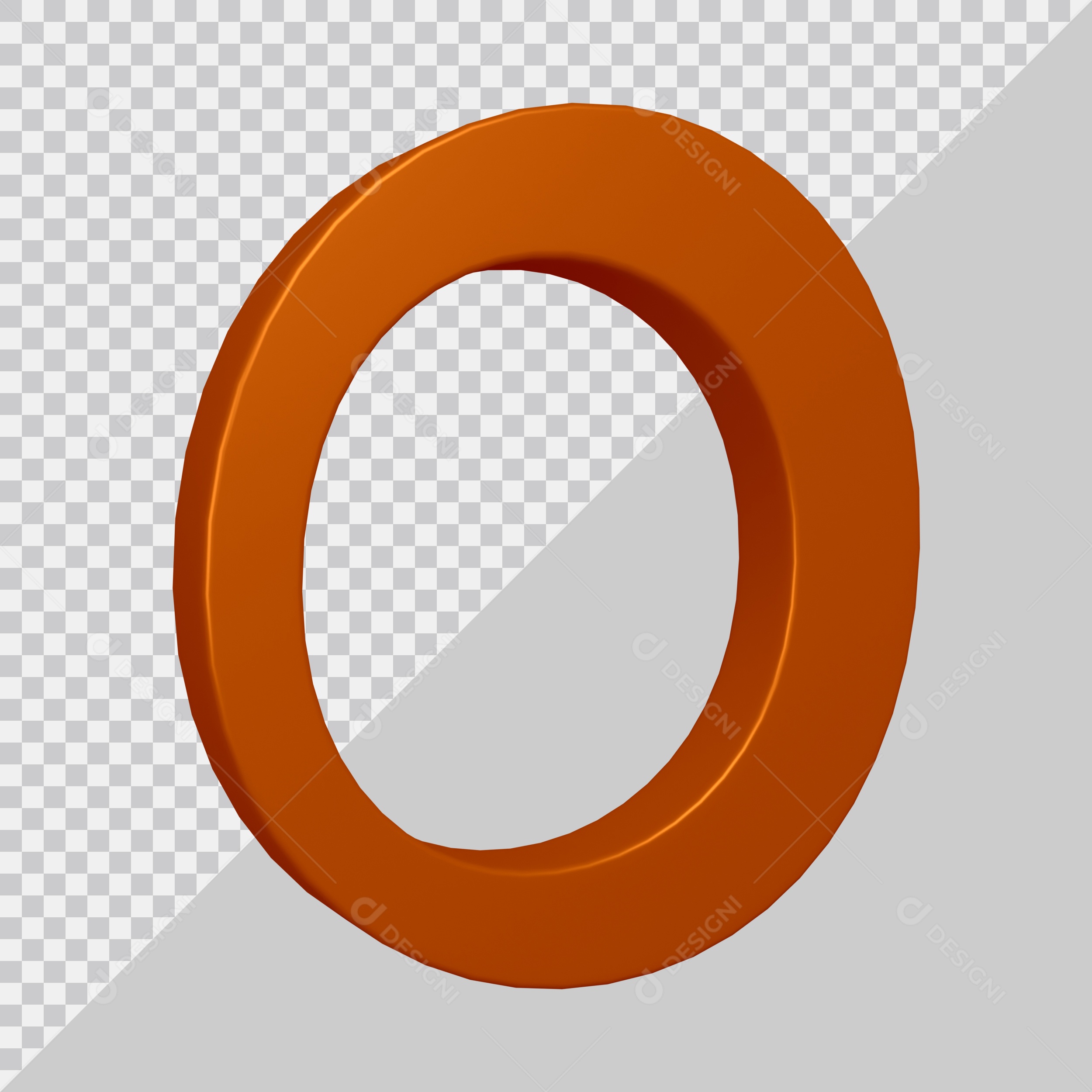 Elemento 3D Para Composição Letra O Marrom PSD