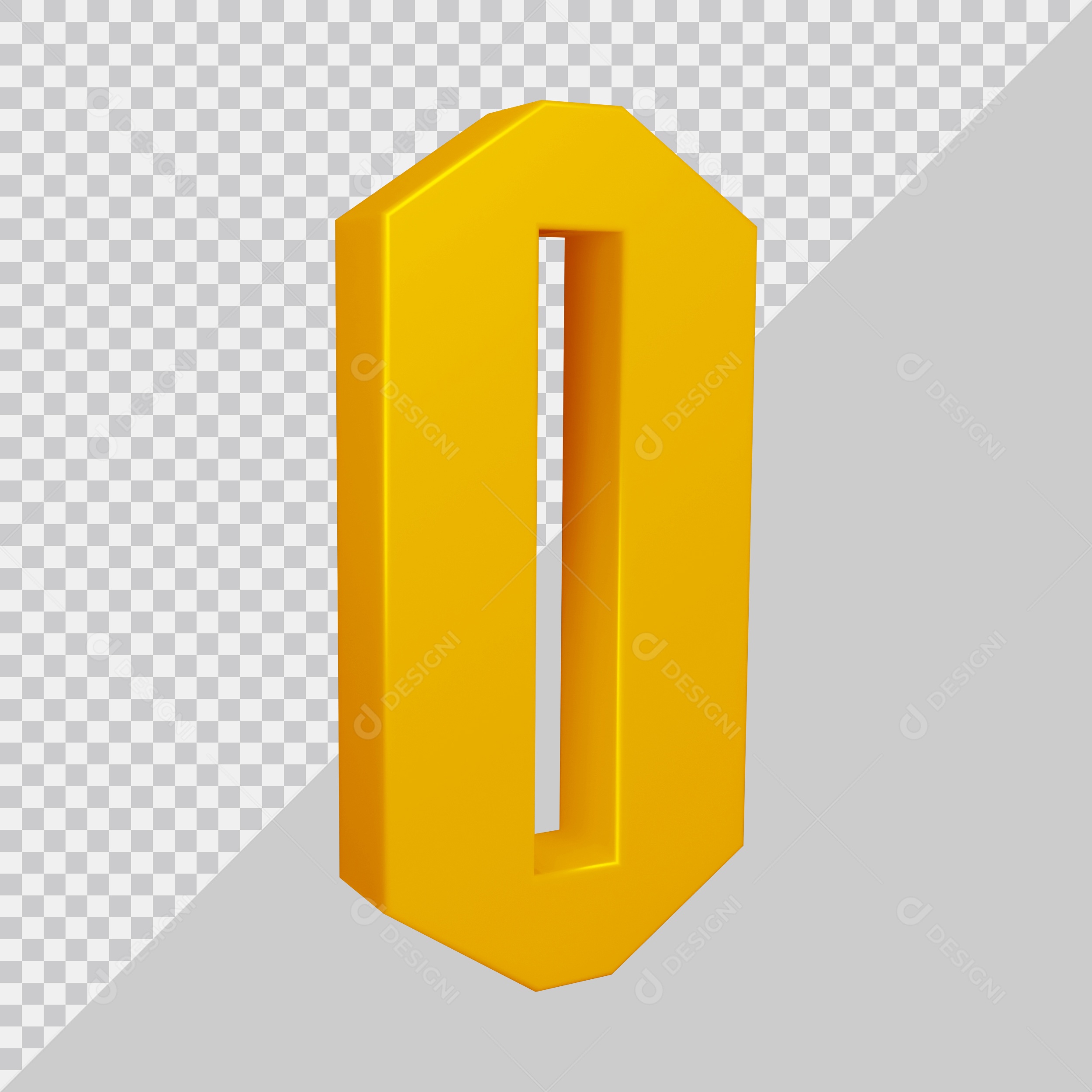 Elemento 3D Para Composição Letra O Dourado PSD