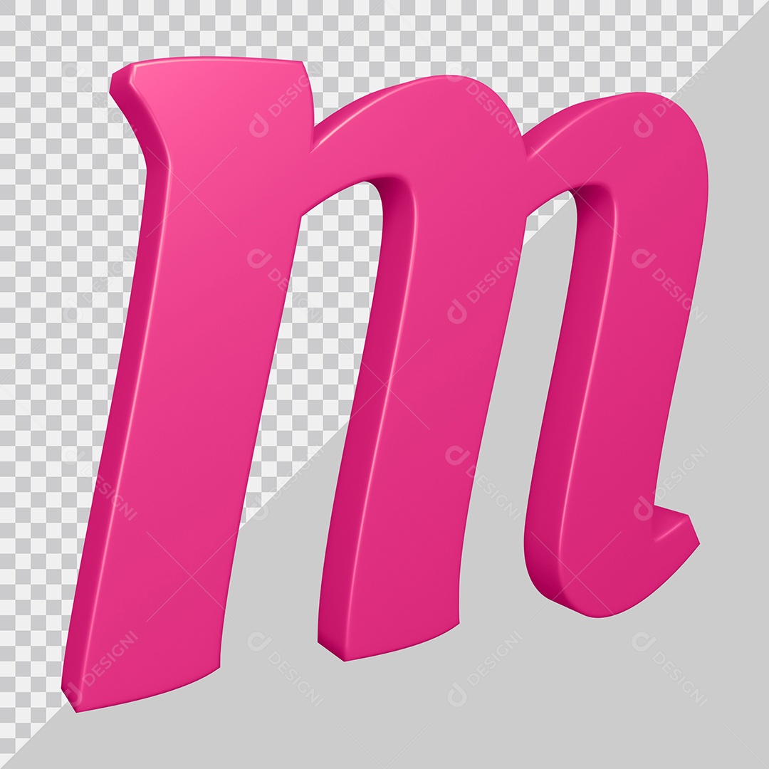Elemento 3D Para Composição Letra M Rosa PSD