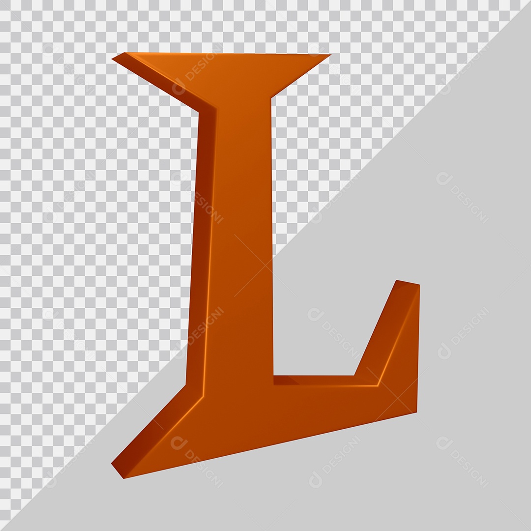 Elemento 3D Para Composição Letra L Marrom PSD