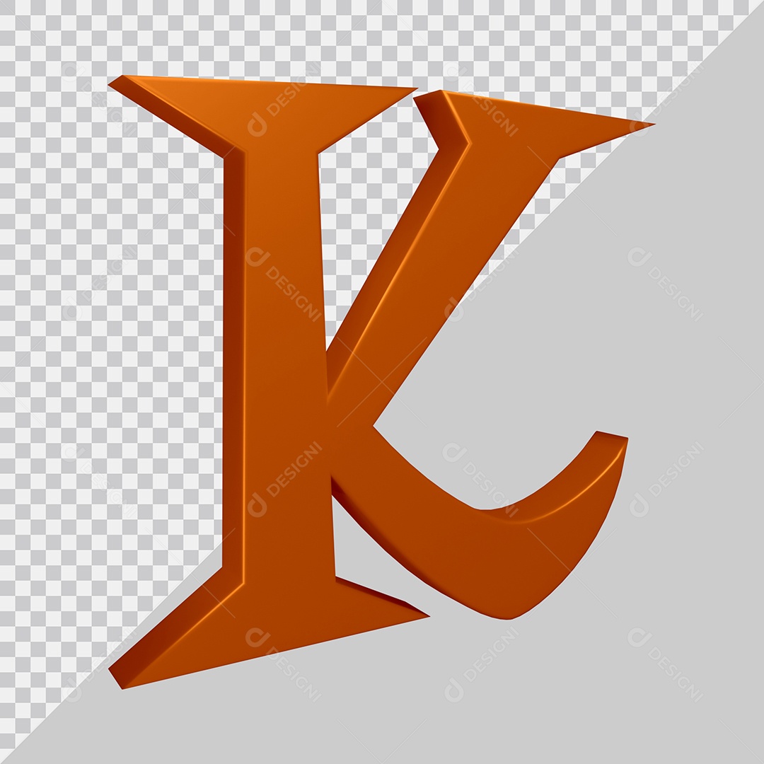 Elemento 3D Para Composição Letra K Marrom PSD