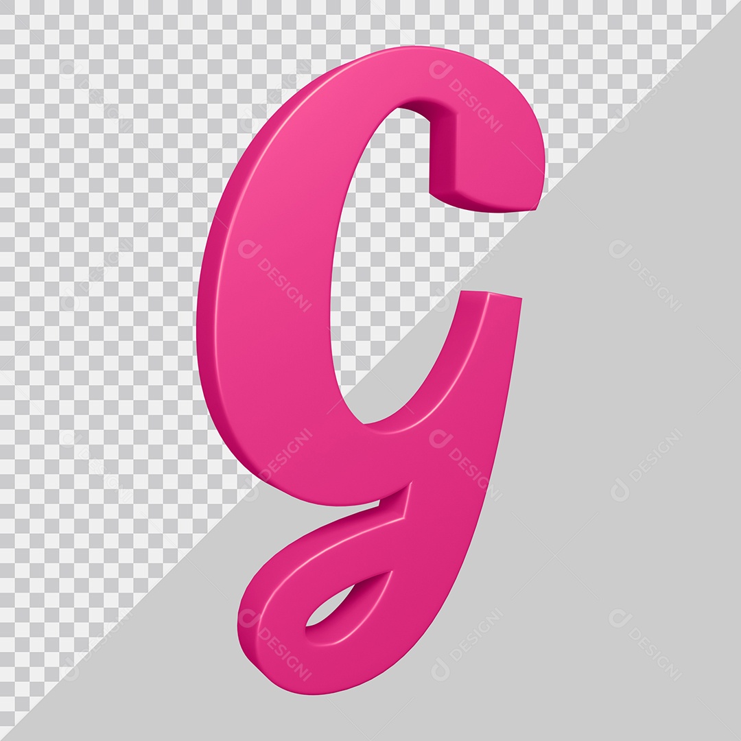 Elemento 3D Para Composição Letra G Rosa PSD