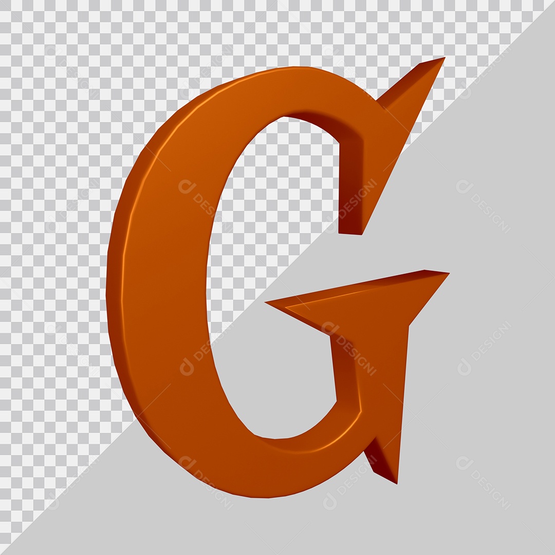 Elemento 3D Para Composição Letra G Marrom PSD