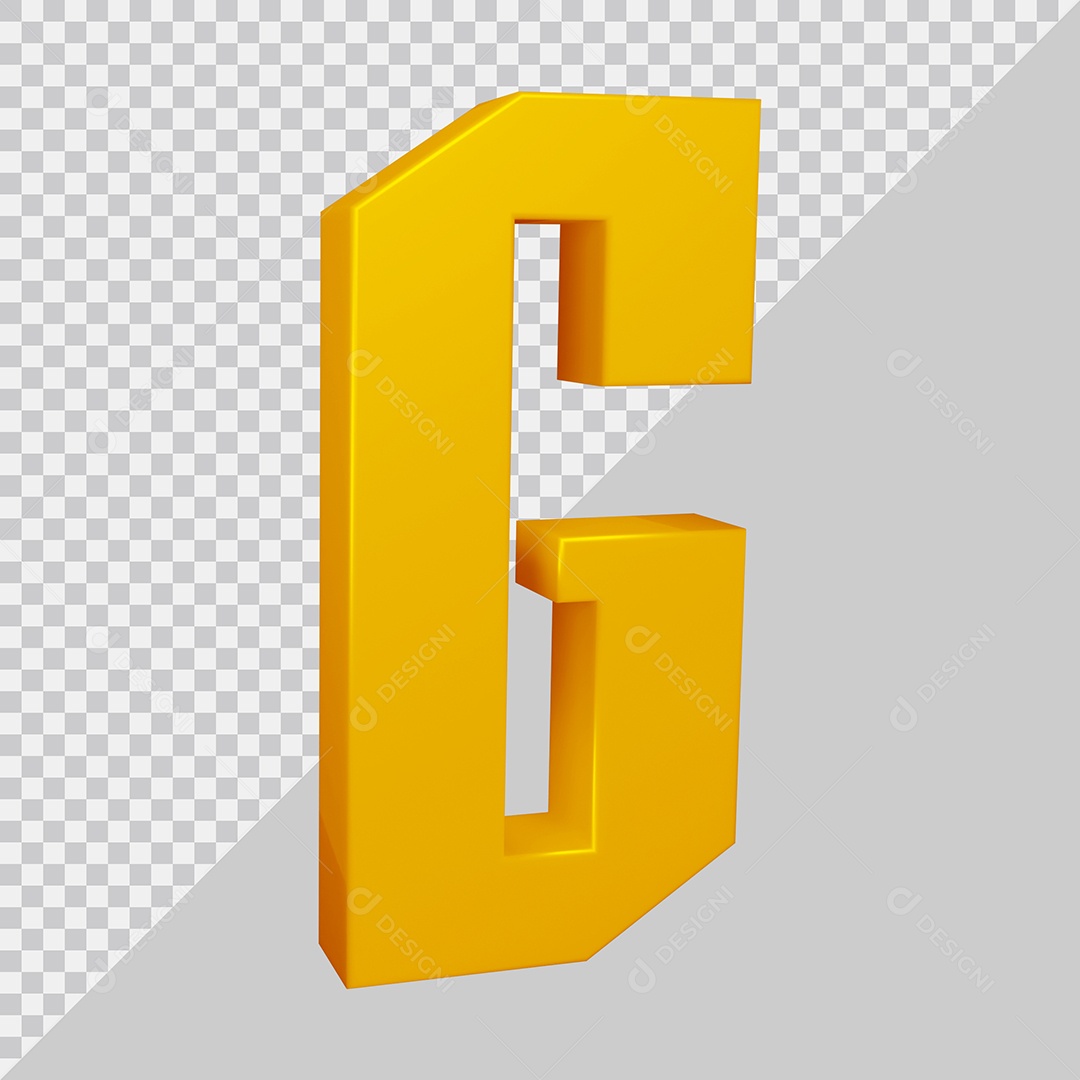 Elemento 3D Para Composição Letra G Dourado PSD