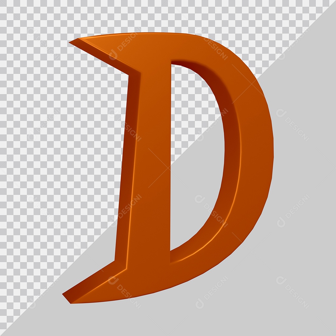 Elemento 3D Para Composição Letra D Marrom PSD