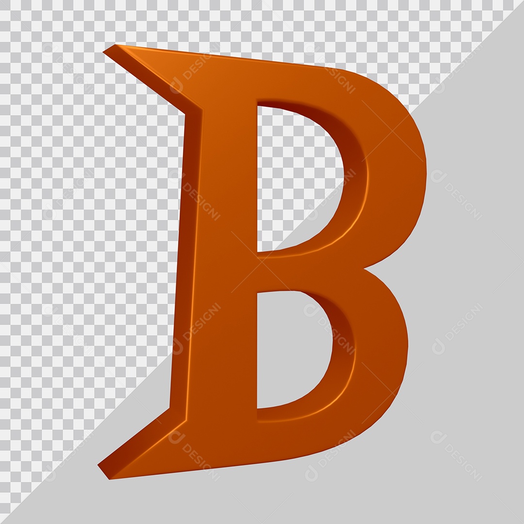 Elemento 3D Para Composição Letra B Marrom PSD