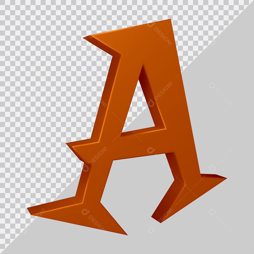 Elemento 3D Para Composição Letra A Marrom PSD