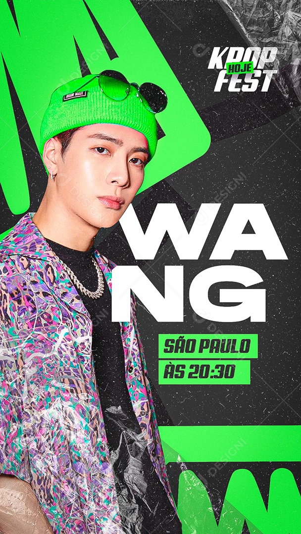 Story Hoje KPop Fest Jackson Wang Flyer Social Media PSD Editável