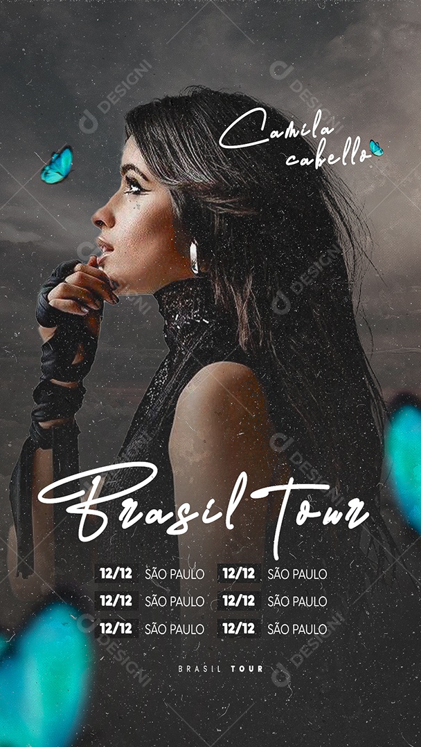 Story Brasil Tour Camila Cabello Flyer Social Media PSD Editável