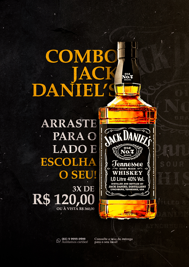 Modelo de Cardápio de Combo Jack Daniels Social Media PSD Editável
