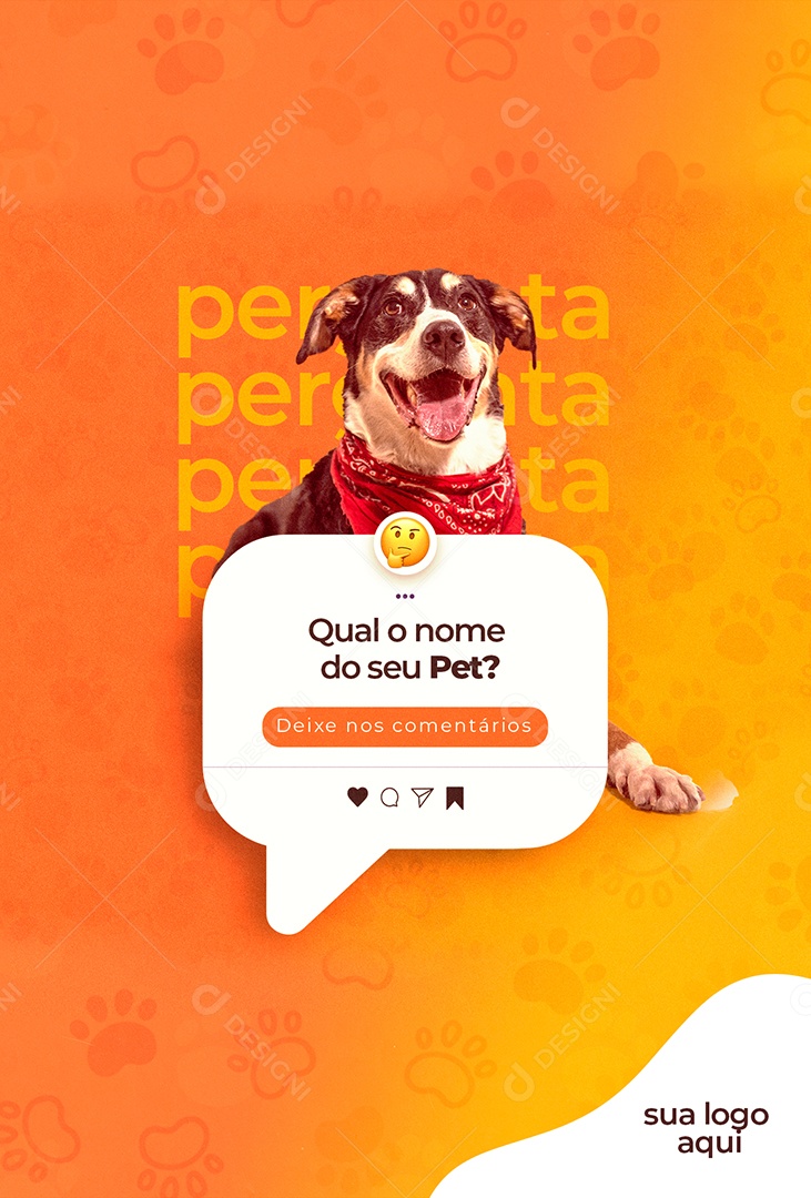 Stories Qual o Nome do Seu Pet Social Media PSD Editável