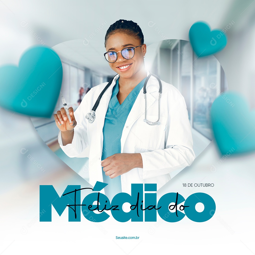 Feliz Dia Do Médico 18 de Outubro Social Media PSD Editável