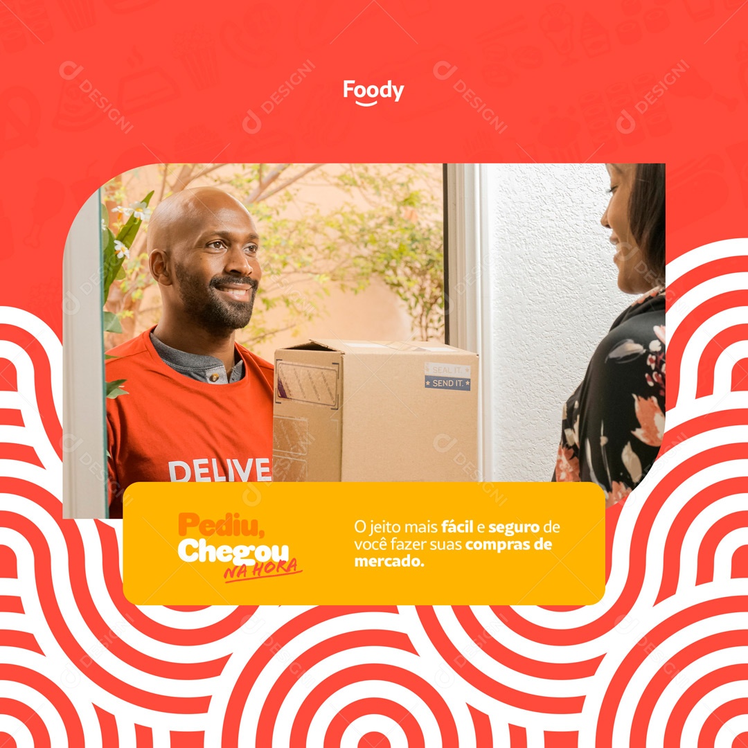 Delivery Pediu Chegou na Hora Social Media PSD Editável