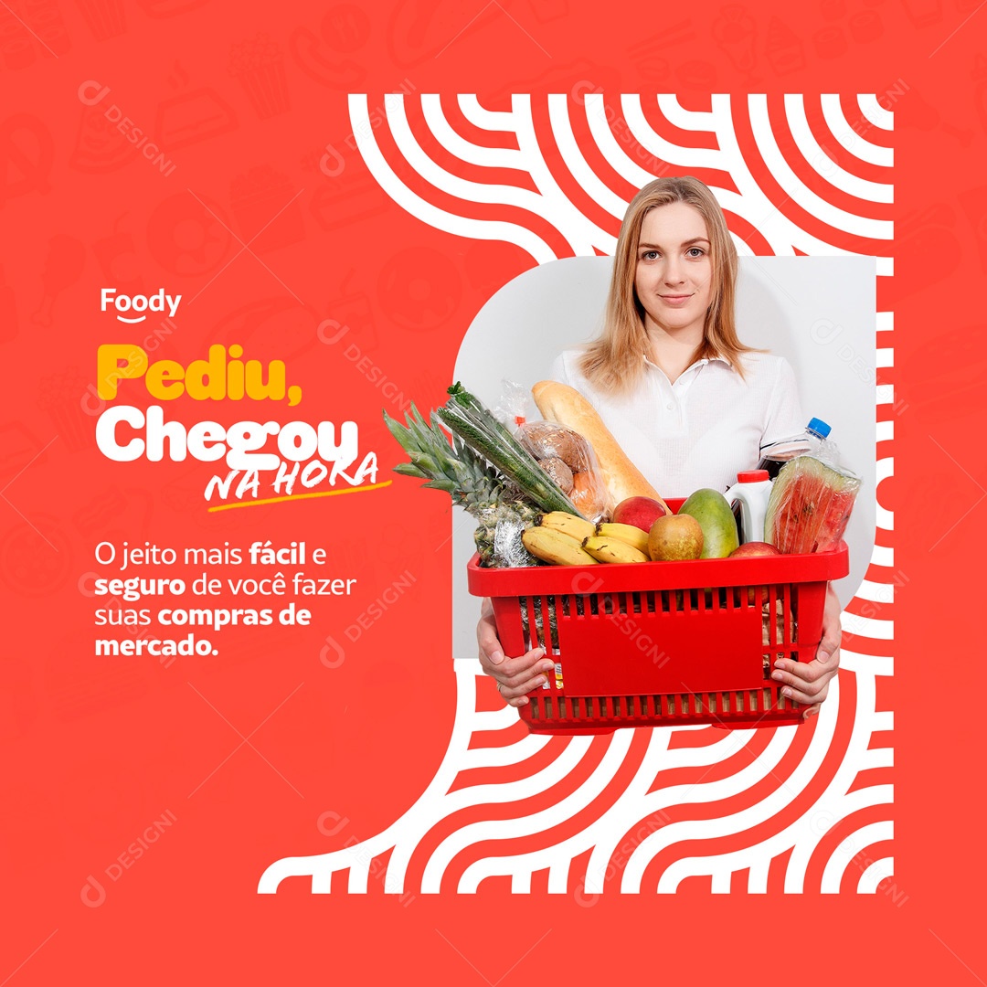 Delivery Pediu Chegou na Hora Social Media PSD Editável