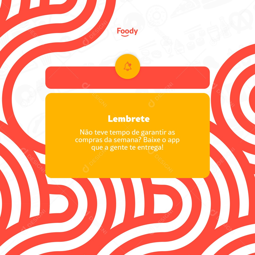 Social Media Lembrete Delivery Comida Bebidas PSD Editável