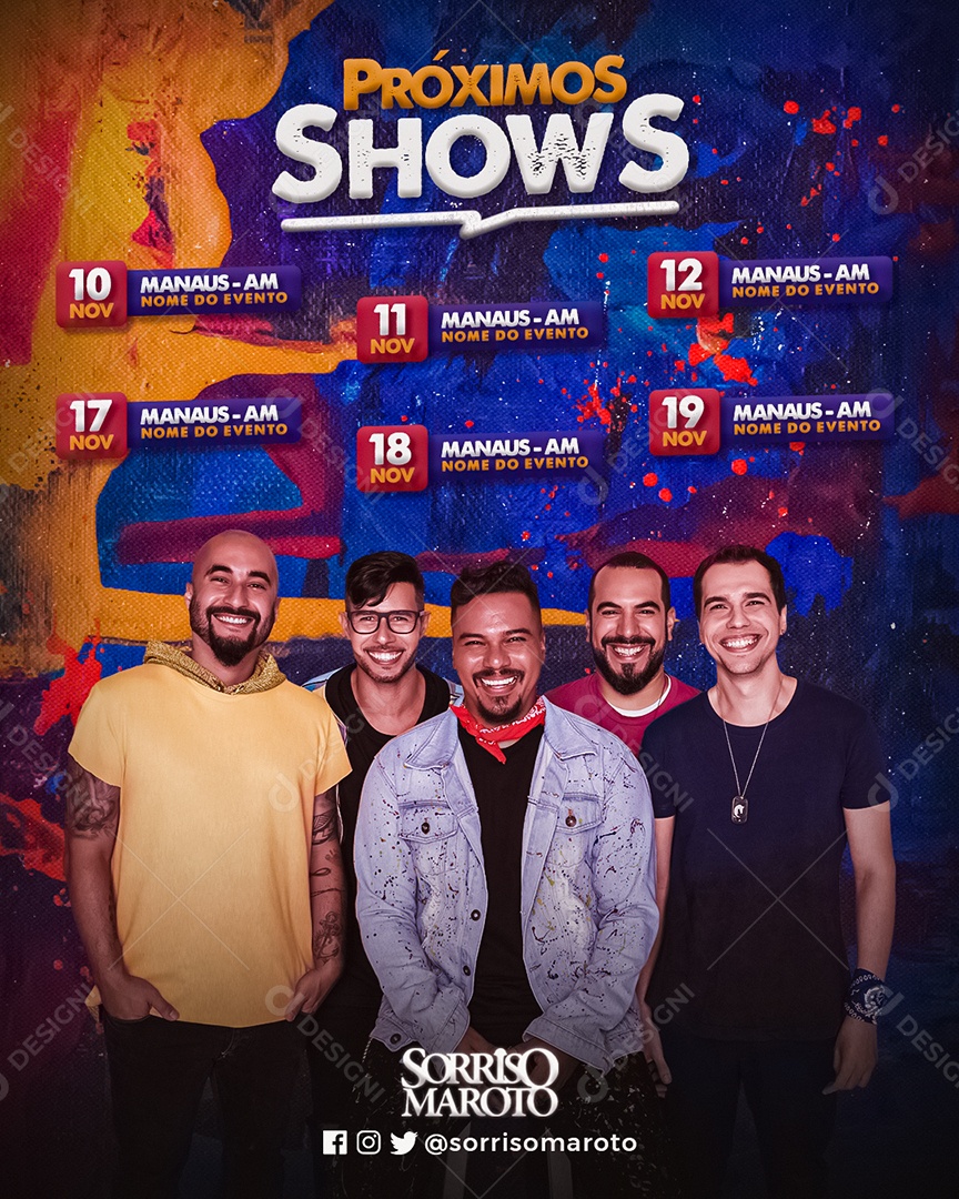 Social Media Flyer Agenda Sorriso Maroto PSD Editável