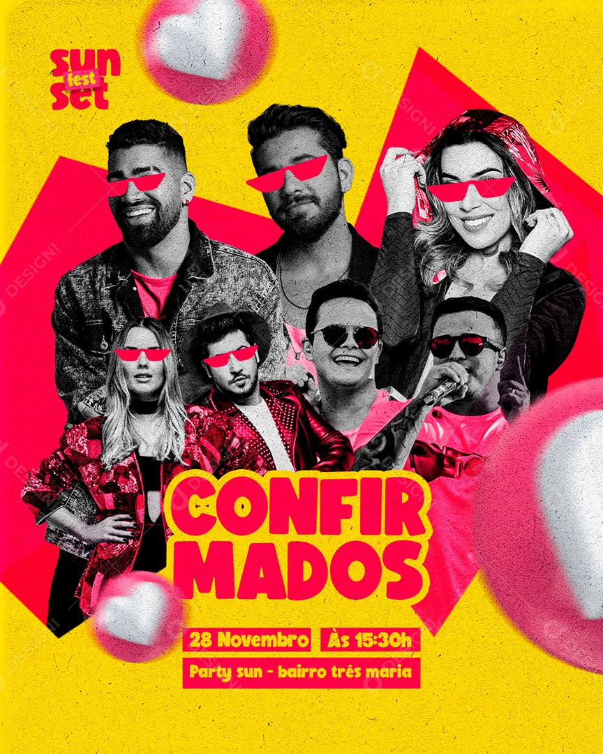 Confirmados Party Sun Set Flyers Social Media PSD Editável
