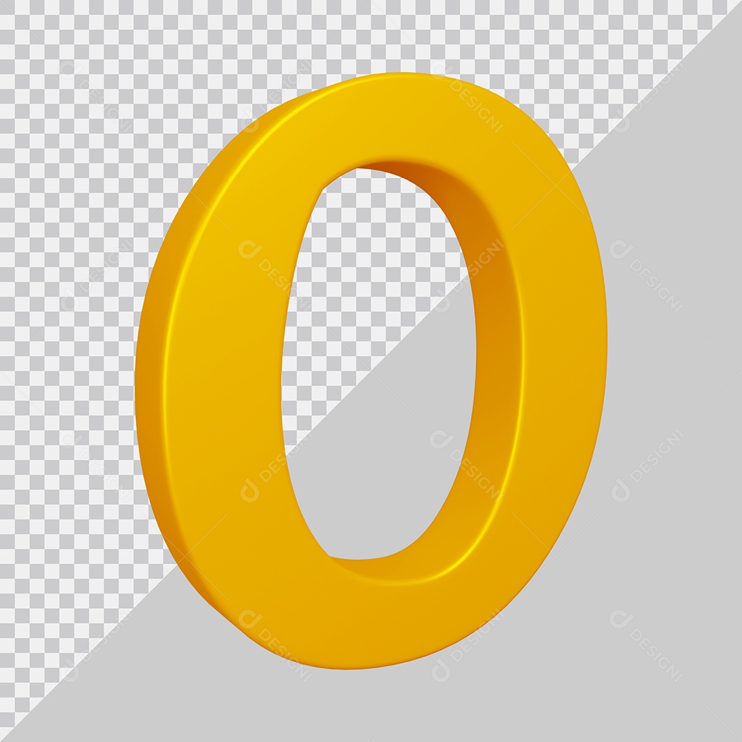 Elemento 3D Para Composição Letra O Dourado PSD