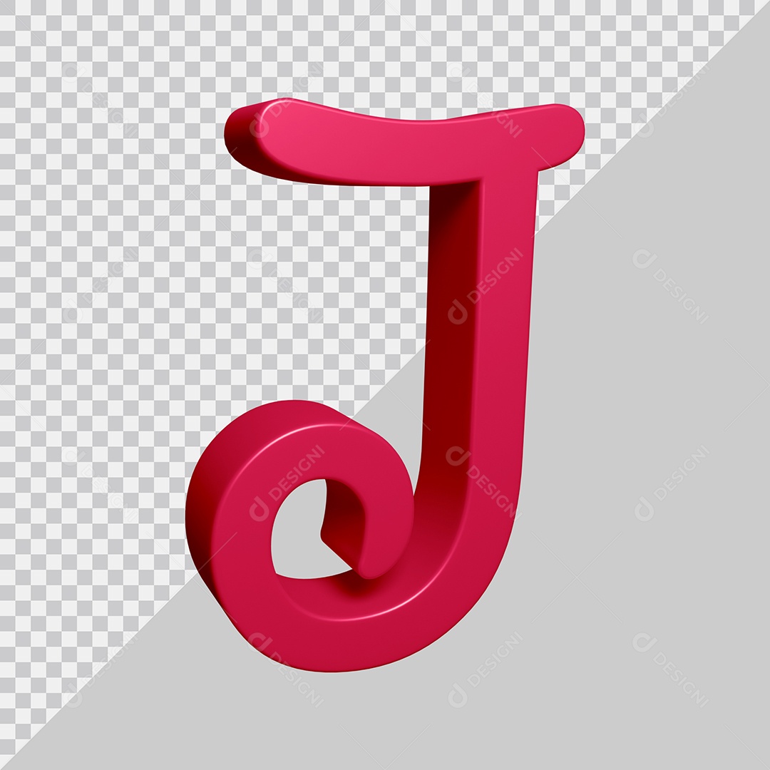 Elemento 3D Para Composição Letra I Rosa PSD