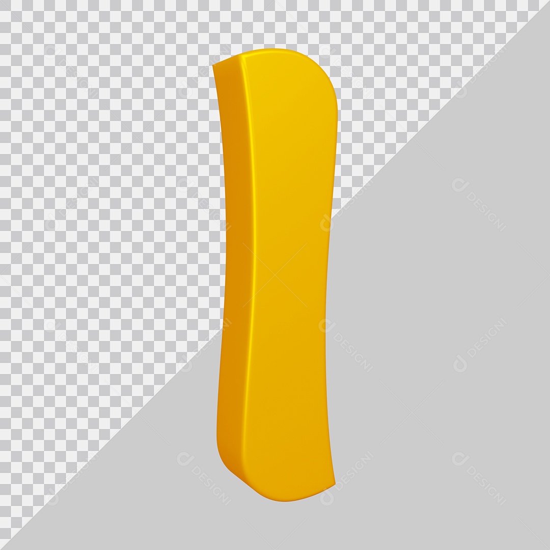 Elemento 3D Para Composição Letra I Dourado PSD