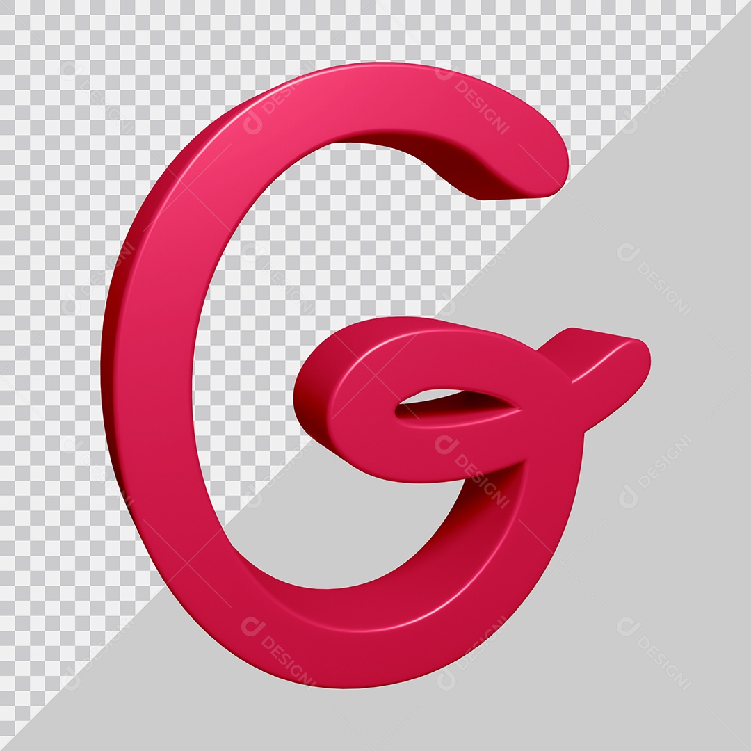Elemento 3D Para Composição Letra G Rosa PSD