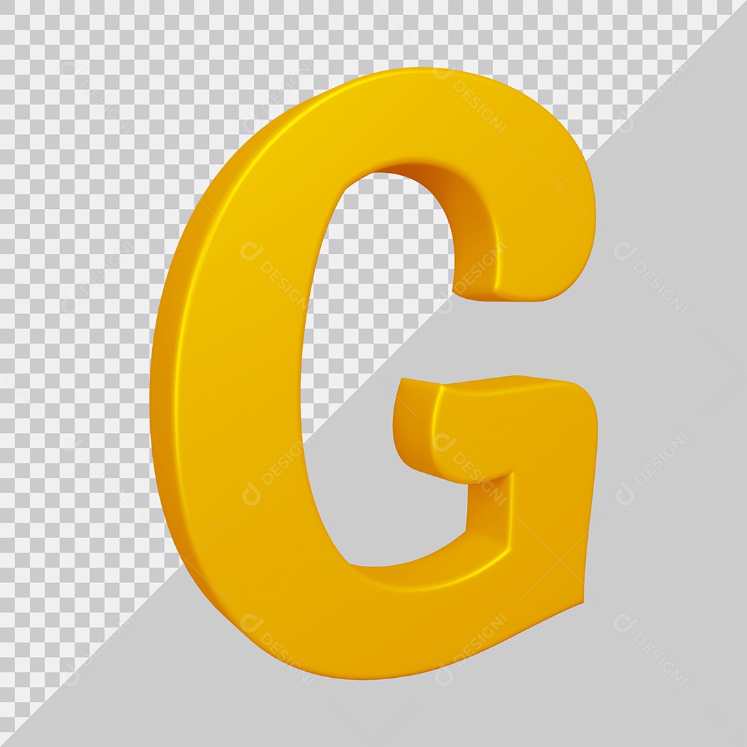 Elemento 3D Para Composição Letra G Dourado PSD
