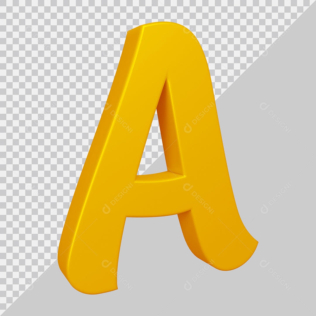 Elemento 3D Para Composição Letra A Dourado PSD