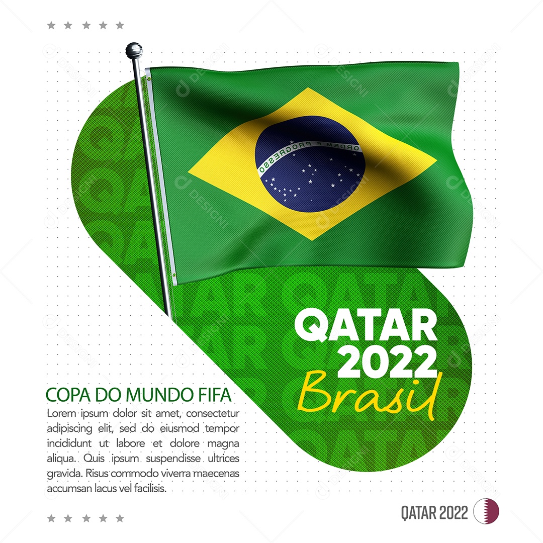 Copa do Mundo no Qatar Brasil Social Media PSD Editável