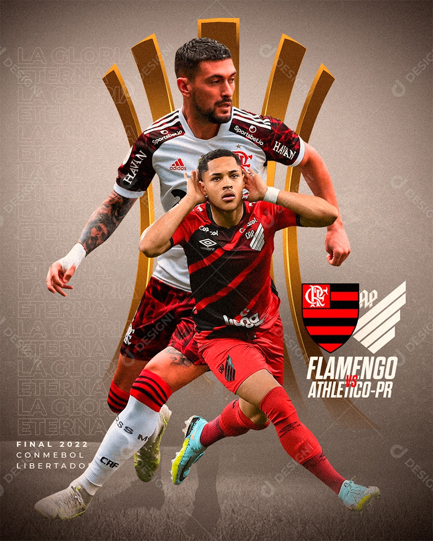 Flyer Final Libertadores Flamengo x Athletico-PR Social Media PSD Editável