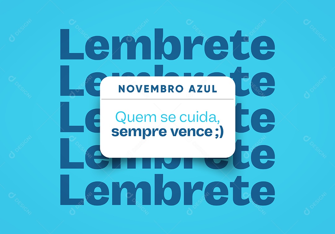 Banner Lembrete Quem se Cuida Sempre Vence Novembro Azul Social Media PSD Editável