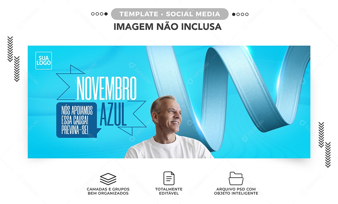 Banner Nós Apoiamos Essa Causa Novembro Azul Social Media PSD Editável