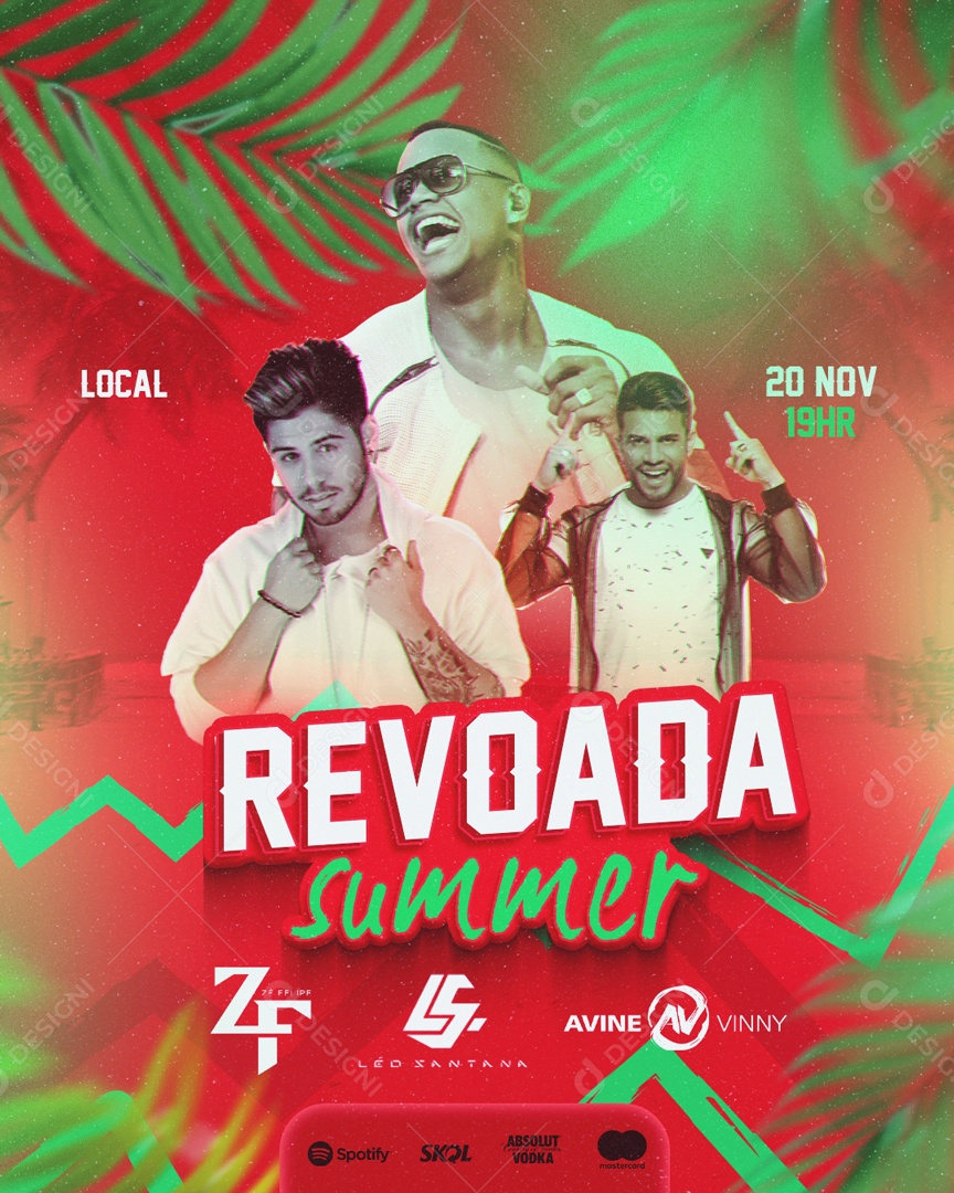 Flyer Revoada Summer Shows Social Media PSD Editável