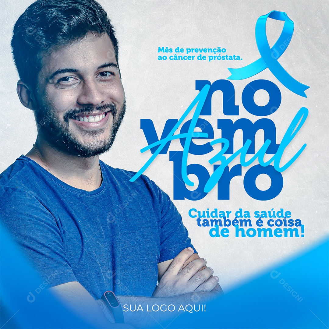 Novembro Azul Combate ao Câncer de Próstata Social Media PSD Editável