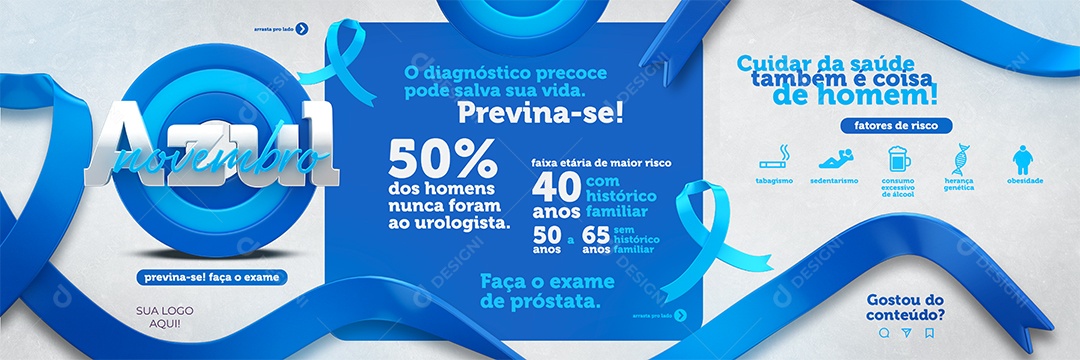 Banner Novembro Azul Combate ao Câncer de Próstata Social Media PSD Editável
