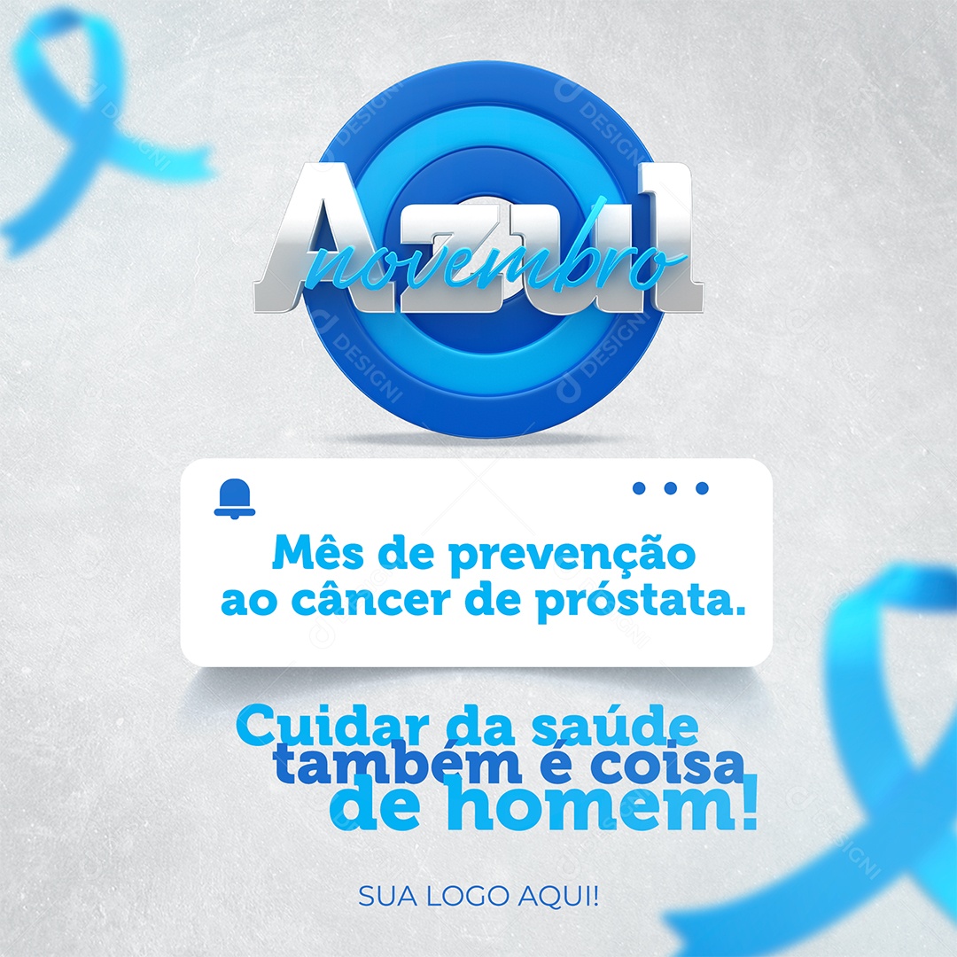 Novembro Azul Combate ao Câncer de Próstata Social Media PSD Editável