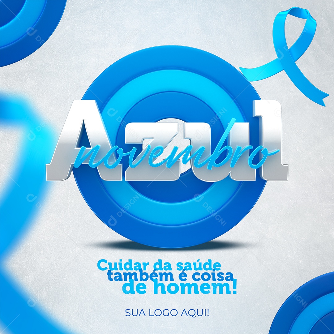 Novembro Azul Combate ao Câncer de Próstata Social Media PSD Editável