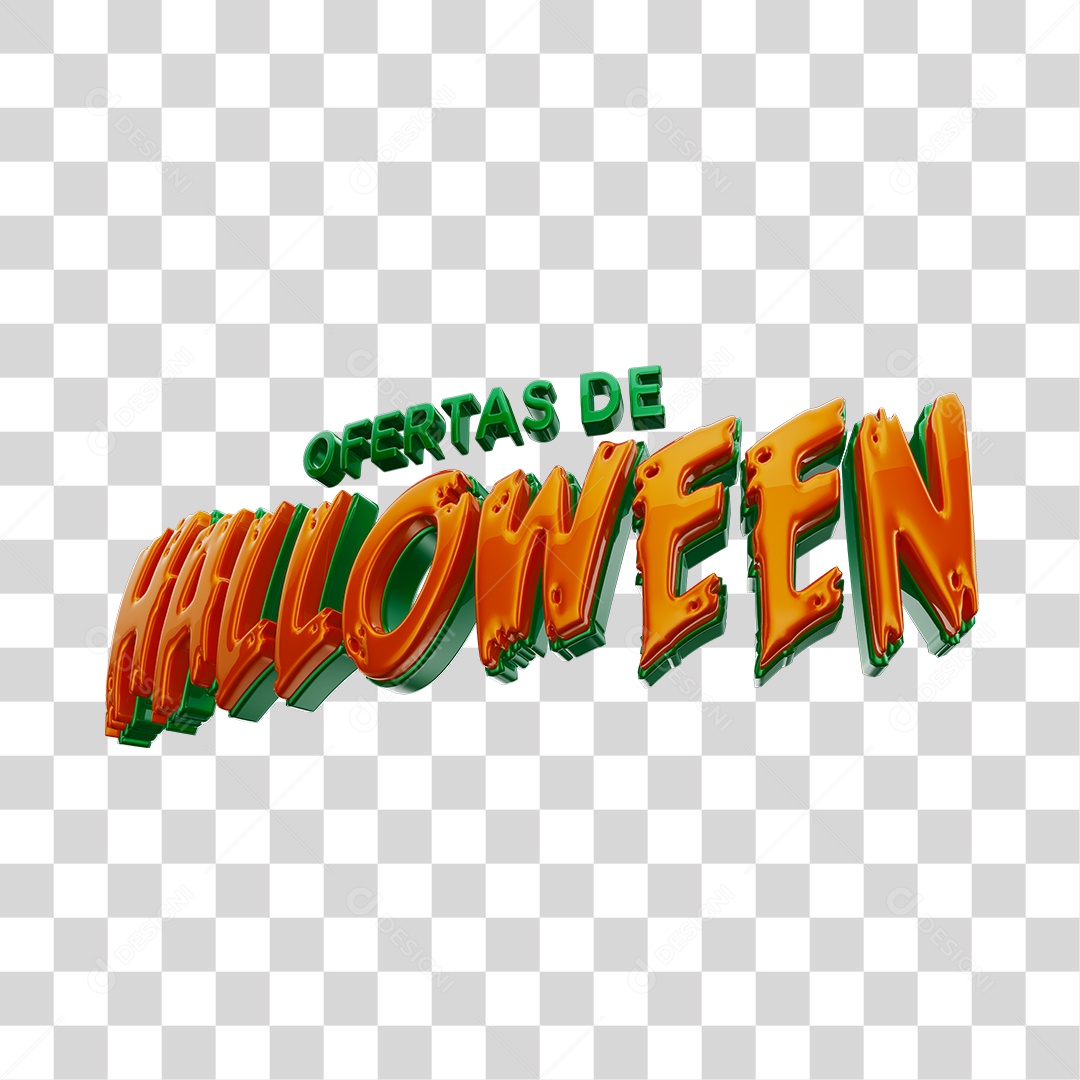 Texto 3D Ofertas de Halloween Para Composição PNG