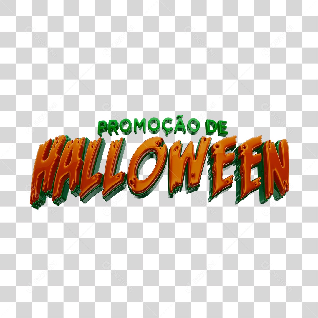 Texto 3D Promoção de Halloween Para Composição PNG