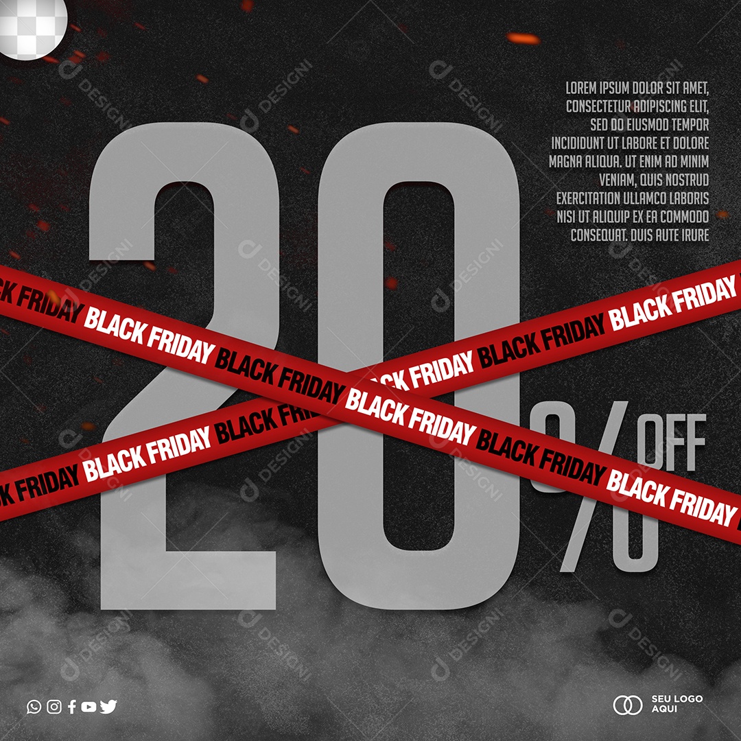 Promoção Black Friday Desconto 20% Off PSD