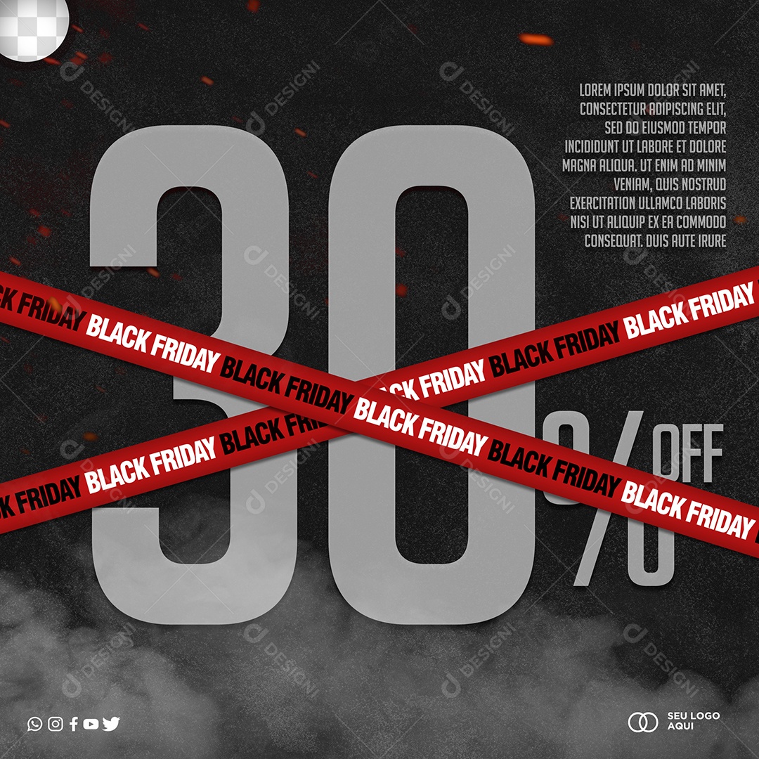 Promoção Black Friday Desconto 30% Off PSD