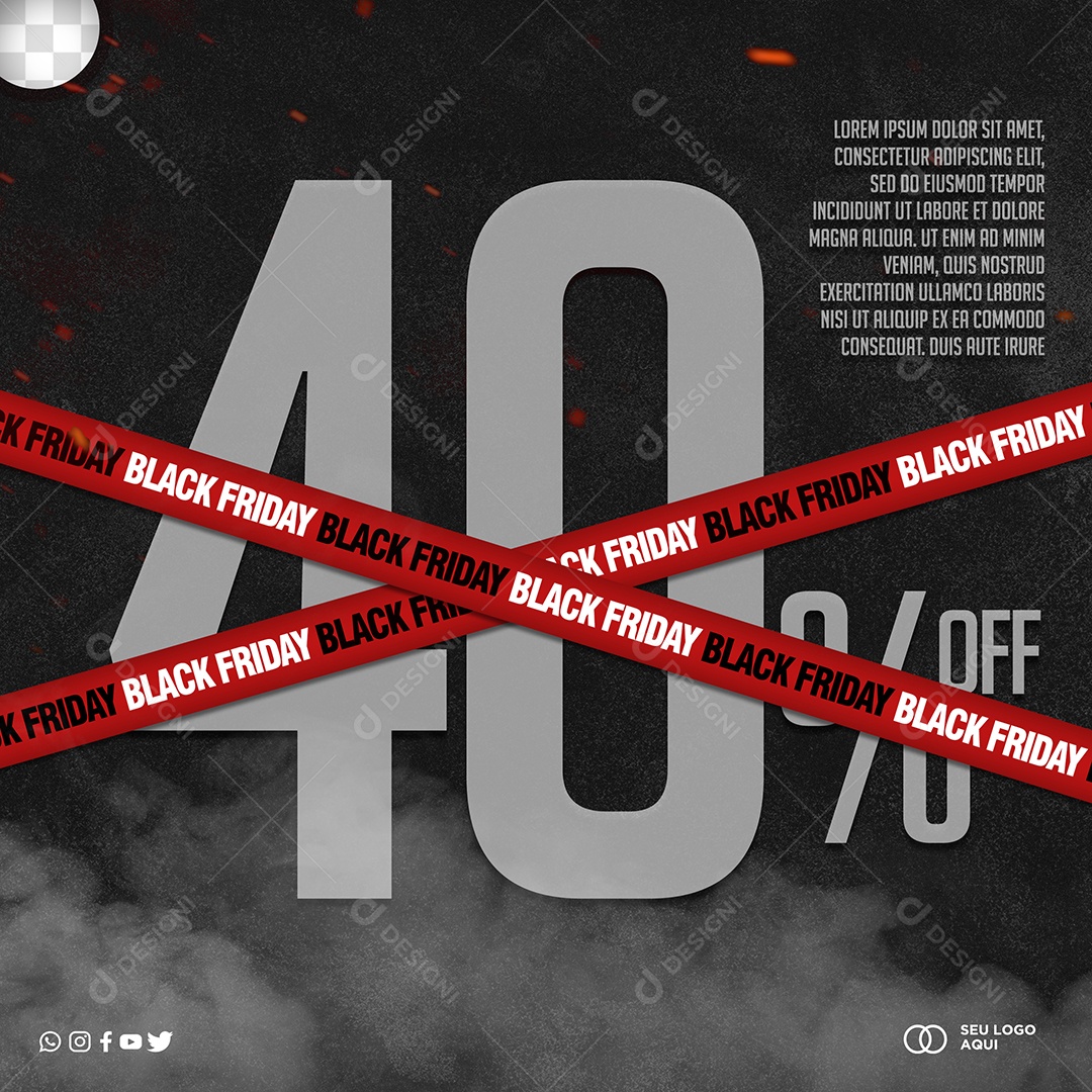 Promoção Black Friday Desconto 40% Off PSD