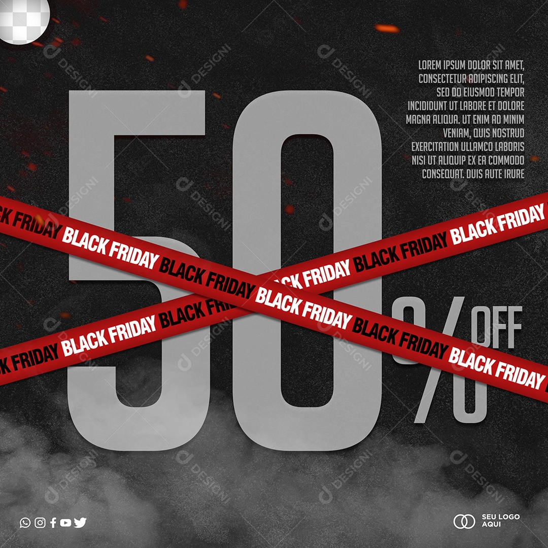 Promoção Black Friday Desconto 50% Off PSD