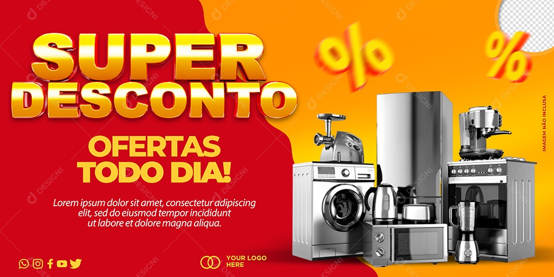 Promoção Super Desconto Ofertas Todo Dia Social Media PSD Editável