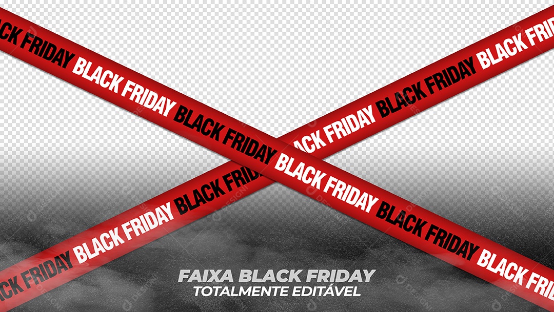 Elemento 3D Para Composição Fitas Vermelhas Branca PSD