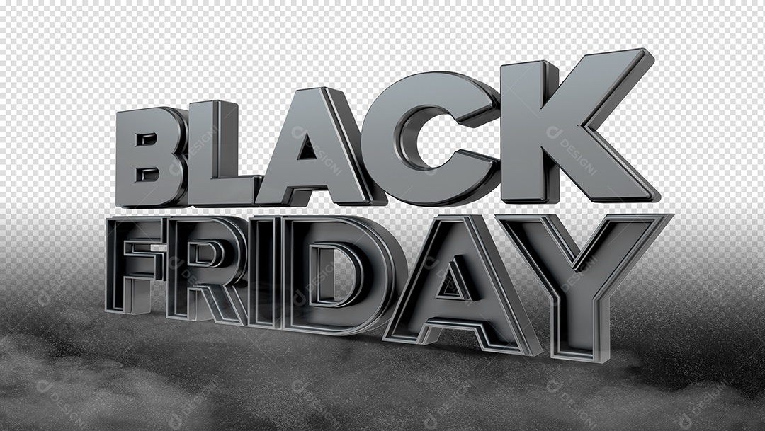 Texto 3D Para Composição Black Friday Cinza PSD